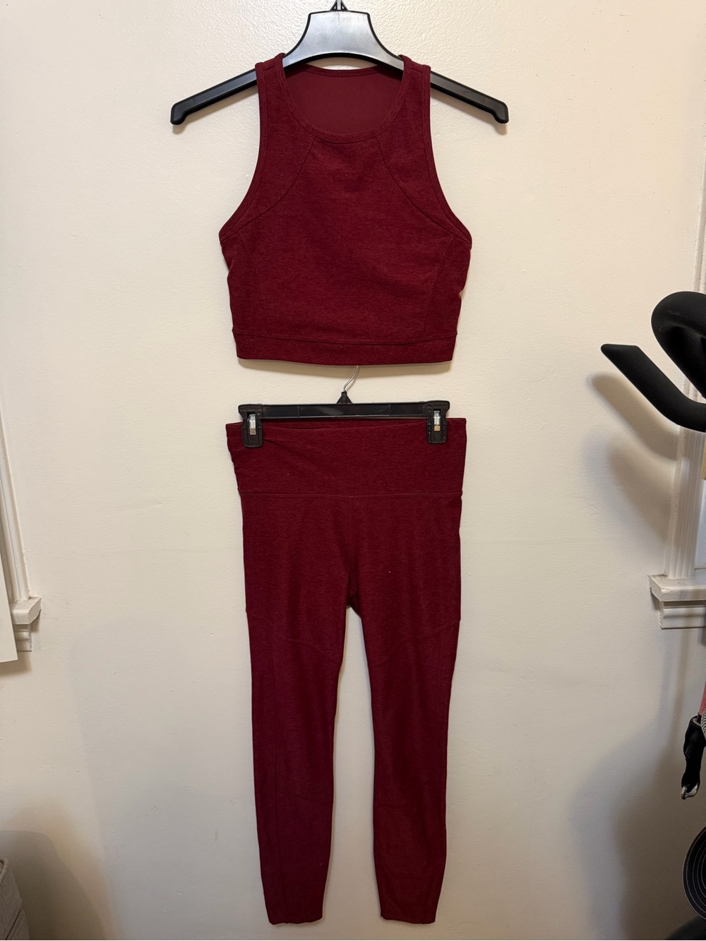 JoyLab Burgundy High-Rise Leggings & Cropped Tank Set